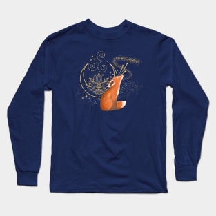 Shimmering Cosmic Fox Totem Long Sleeve T-Shirt